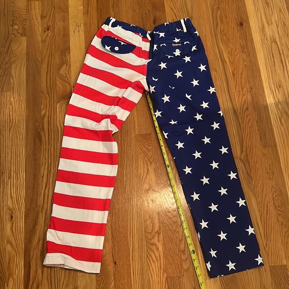 Tipsey Elves Flag pants M elastic waist - Picture 6 of 6